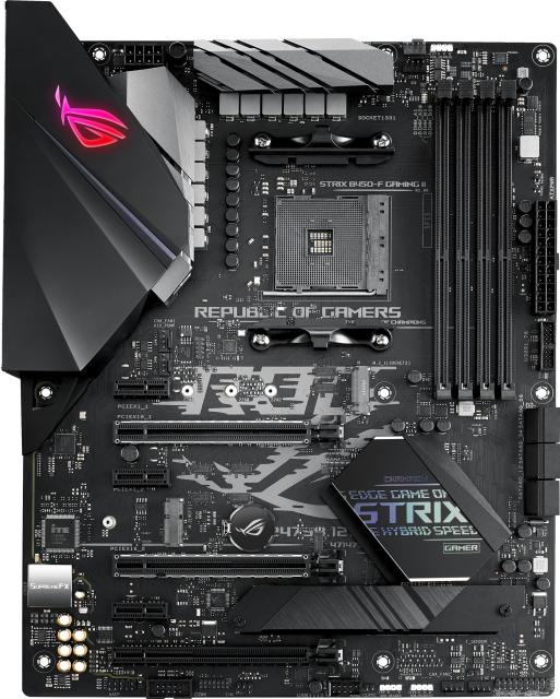 Дънна платка Asus ROG STRIX B450-F GAMING II, B450, AM4, 4 x DDR4, (DP/HDMI)(CFX), PCI-E 3.0, 6x SATA 6Gb/s, 2x M.2 slots, 2x USB 3.2 Gen 2, 1x USB 3.2 Gen 1 Type-C, Aura Sync, ATX