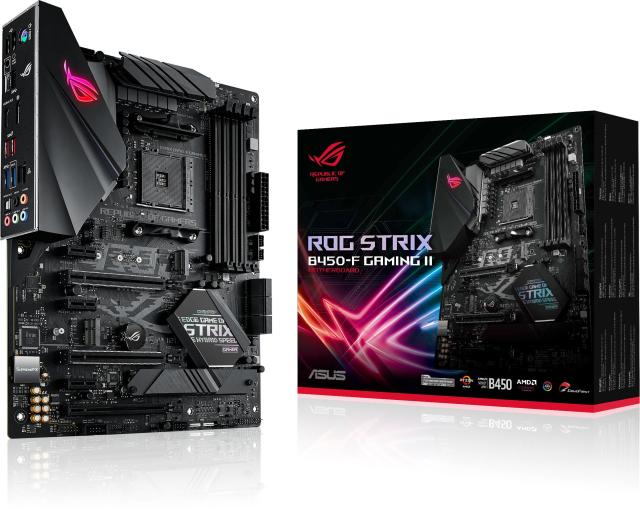 Дънна платка Asus ROG STRIX B450-F GAMING II, B450, AM4, 4 x DDR4, (DP/HDMI)(CFX), PCI-E 3.0, 6x SATA 6Gb/s, 2x M.2 slots, 2x USB 3.2 Gen 2, 1x USB 3.2 Gen 1 Type-C, Aura Sync, ATX