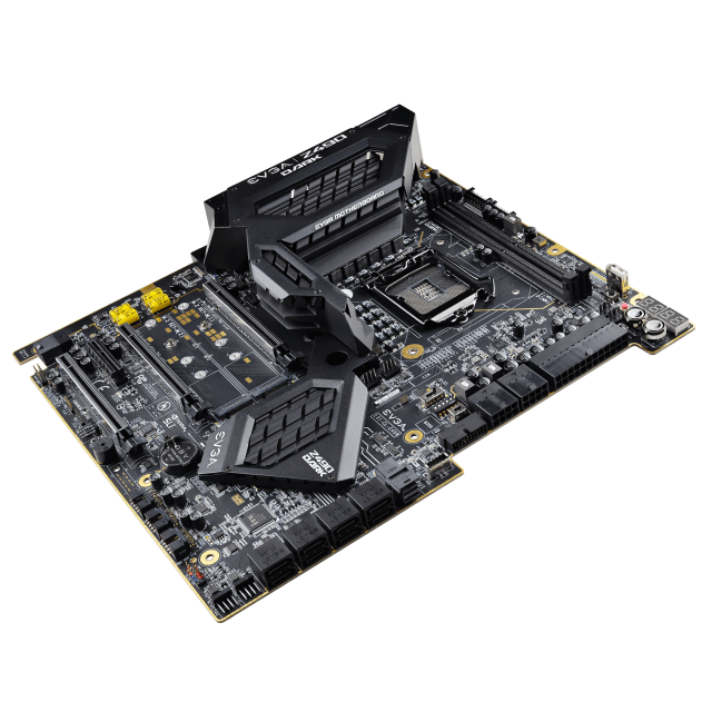 Дънна платка EVGA Z490 DARK K/NGP/N Edition, Z490, LGA1200, 2 x DDR4, PCI-E 3.0 (miniDP)(SLI), 8x SATA 6Gb/s, 2x M.2, 1x USB 3.2 Gen 2 Type C, 5x USB 3.2 Gen 2, Wi-Fi 6, Bluetooth, E-ATX