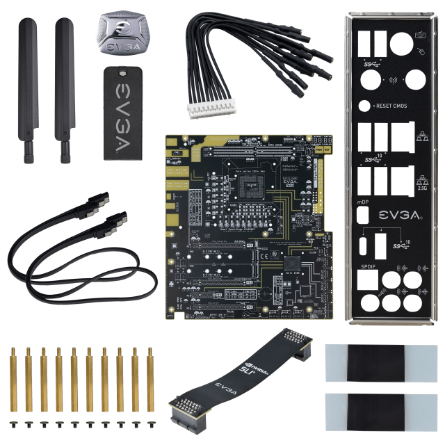 Дънна платка EVGA Z490 DARK K/NGP/N Edition, Z490, LGA1200, 2 x DDR4, PCI-E 3.0 (miniDP)(SLI), 8x SATA 6Gb/s, 2x M.2, 1x USB 3.2 Gen 2 Type C, 5x USB 3.2 Gen 2, Wi-Fi 6, Bluetooth, E-ATX