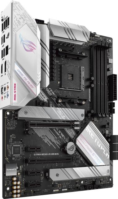 Дънна платка Asus ROG Strix B550-A Gaming, B550, 4 x AM4, DDR4, PCI-E 4.0 (DP/HDMI)(CFX), 6x SATA 6Gb/s, 2x M.2, 1x USB 3.2 Gen 2 Type-C, 2.5GB Lan, Aura Sync,  ATX