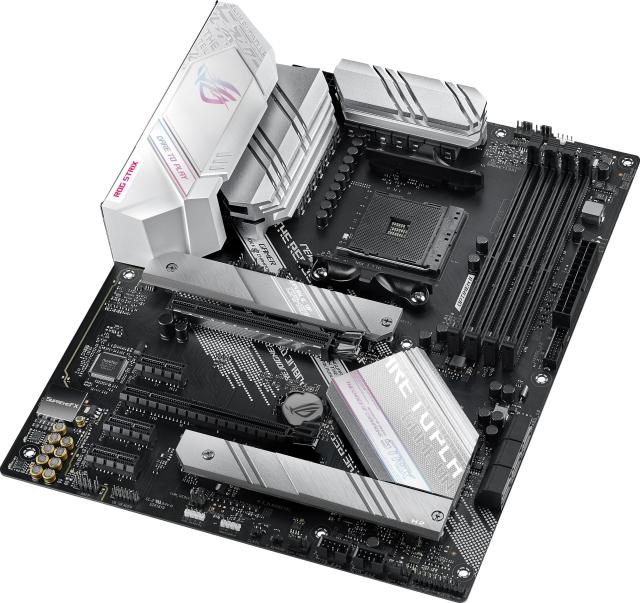 Дънна платка Asus ROG Strix B550-A Gaming, B550, 4 x AM4, DDR4, PCI-E 4.0 (DP/HDMI)(CFX), 6x SATA 6Gb/s, 2x M.2, 1x USB 3.2 Gen 2 Type-C, 2.5GB Lan, Aura Sync,  ATX