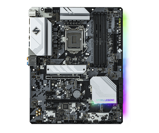 Дънна платка ASRock B560 Steel Legend, B560, LGA1200, 4 x DDR4, PCI-E 4.0 (DP/HDMI), 6x SATA 6Gb/s, 3x M.2, 1x USB 3.2 Gen 2 Type C, Polychrome RGB, ATX