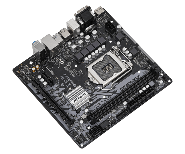 Дънна платка ASRock H510M-HDV, H510, LGA1200, 2xDDR4, (HDMI/DVI/VGA), PCI-E 4.0, 4x SATA 6Gb/s, 2x USB 3.2 Gen 1, Micro ATX