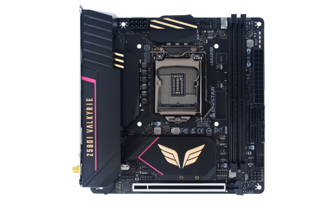 Дънна платка Biostar Z590I VALKYRIE, LGA1200, DDR4, PCI-E 4.0 (DP/HDMI), 4x SATA 6Gb/s, M.2, 1x USB 3.2 Gen 2x2 Type-C, Mini-ITX