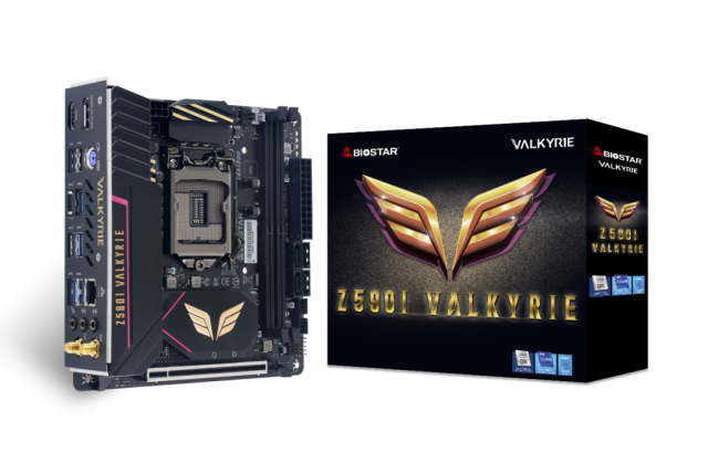 Дънна платка Biostar Z590I VALKYRIE, LGA1200, DDR4, PCI-E 4.0 (DP/HDMI), 4x SATA 6Gb/s, M.2, 1x USB 3.2 Gen 2x2 Type-C, Mini-ITX