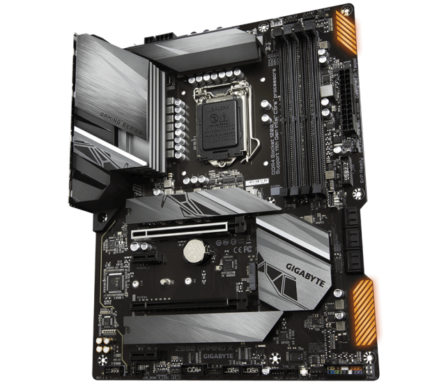 Дънна платка Gigabyte Z590 GAMING X, Z590, LGA1200, DDR4, PCI-E 4.0 (DP)(CF), 6x SATA 6Gb/s, 3x M.2, 1x USB 3.2 Gen 2 Type-C, RGB Fusion 2.0, ATX