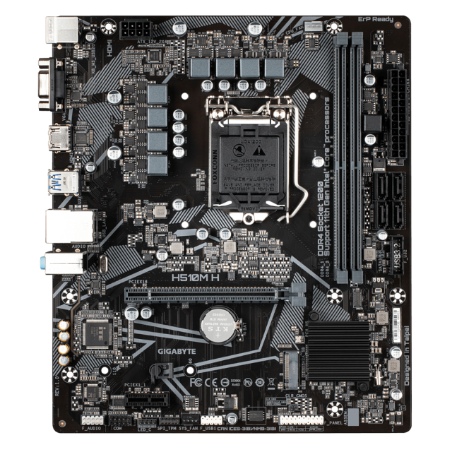 Дънна платка Gigabyte H510M-H, H510, LGA1200, DDR4, PCI-E 4.0 (HDMI/VGA), PCI-E 4.0, 4x SATA 6Gb/s, M.2, 2x USB 3.2 Gen 1, Micro ATX