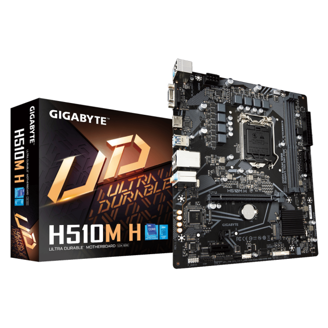 Дънна платка Gigabyte H510M-H, H510, LGA1200, DDR4, PCI-E 4.0 (HDMI/VGA), PCI-E 4.0, 4x SATA 6Gb/s, M.2, 2x USB 3.2 Gen 1, Micro ATX