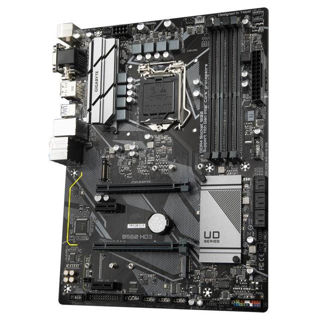 Дънна платка Gigabyte B560 HD3, B560, LGA1200 (DP/HDMI/DVI/VGA), PCI-E 4.0, 6x SATA 6Gb/s, 2x M.2, 4x USB 3.2 Gen 1, ATX