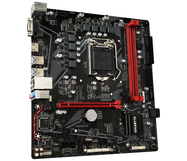 Дънна платка GIGABYTE B560M-H, B560, LGA1200, 2xDDR4, (HDMI/VGA), PCI-E 4.0, 4x SATA 6Gb/s, 2x M.2, 4x USB 3.2 Gen 1, 2x USB 2.0, mATX