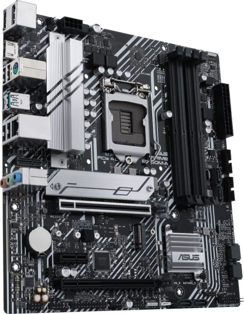 Дънна платка Asus PRIME B560M-A, B560, LGA1200, 4 x DDR4, PCI-E 4.0 (DP/HDMI), 6x SATA 6Gb/s, 1x USB 3.2 Gen 2 Type-C, Dual M.2, ARGB,Micro ATX