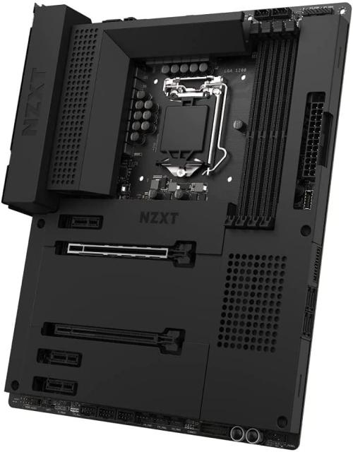 Дънна платка NZXT N7 Z590 Wi-Fi (N7-Z59XT-B1), Z590, LGA1200, DDR4, PCI-E 4.0 (HDMI)(CFX), 4x SATA 6Gb/s, 2x M.2, 1x USB 3.2 Gen 2x2 Type-C, Wi-Fi-, Bluetooth, Matte Black, ATX