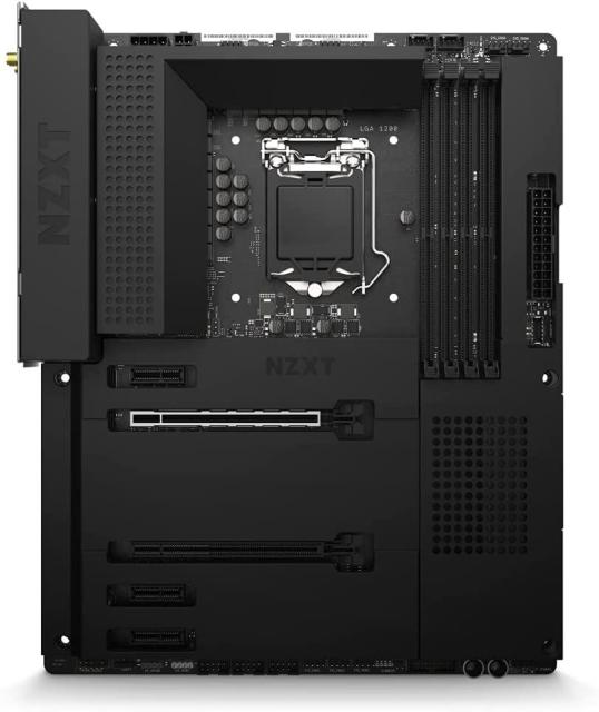 Дънна платка NZXT N7 Z590 Wi-Fi (N7-Z59XT-B1), Z590, LGA1200, DDR4, PCI-E 4.0 (HDMI)(CFX), 4x SATA 6Gb/s, 2x M.2, 1x USB 3.2 Gen 2x2 Type-C, Wi-Fi-, Bluetooth, Matte Black, ATX