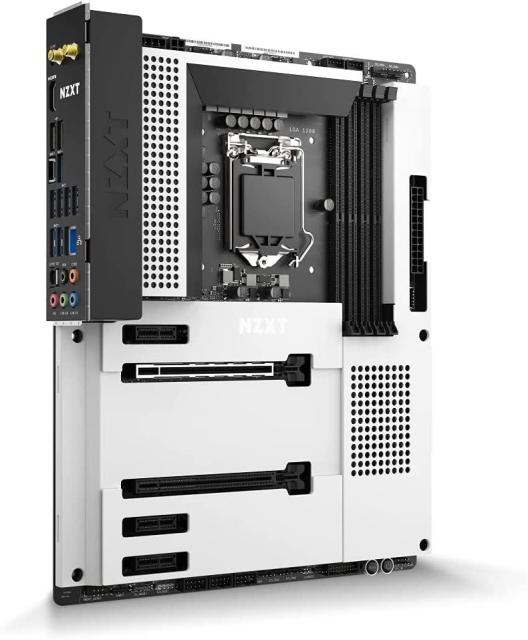 Дънна платка NZXT N7 Z590 Wi-Fi (N7-Z59XT-W1), LGA1200, 4 x DDR4, PCI-E 4.0 (HDMI)(CFX), 4x SATA 6Gb/s, 2x M.2, 1x USB 3.2 Gen 2x2 Type-C, Wi-Fi-, Bluetooth, Matte White,  ATX