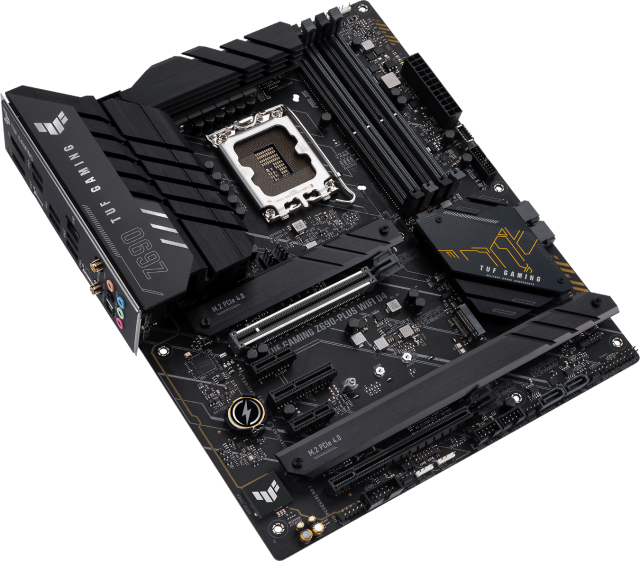 Дънна платка Asus TUF Gaming Z690 Plus, LGA1700, DDR4, PCI-E 5.0, 4x SATA 6Gb/s, 4x M.2, 1x USB 3.2 Gen 2x2, Bluetooth,Wi-Fi 6, AURA Sync RGB,  ATX