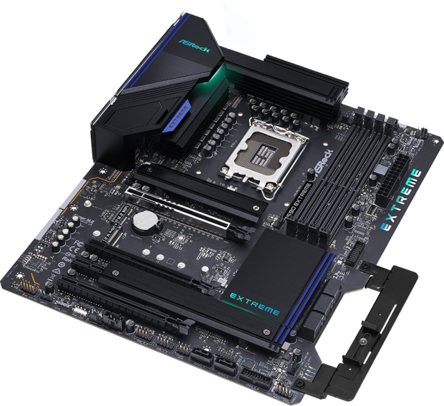 Дънна платка ASRock Z690 Extreme, Z690, LGA1700, DDR4, PCI-E 5.0 (DP,HDMI)(CF), 8x SATA 6Gb/s, 3x M.2, 1x USB 3.2 Gen2, Polychrome RGB, ATX