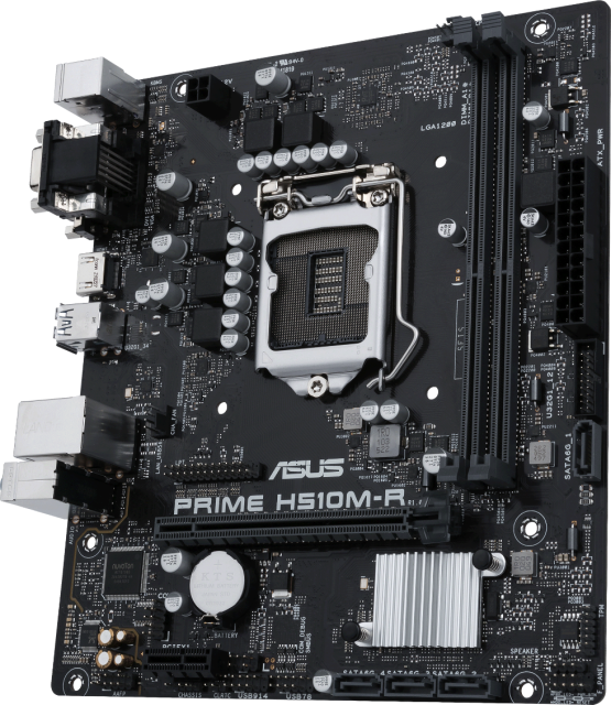 Дъна платка ASUS PRIME H510M-R, H510, LGA1200, 2xDDR4, (HDMI&DVI&VGA), PCIE 4.0, 4x SATA 6Gb/s, 2x USB 3.2 Gen1, mATX