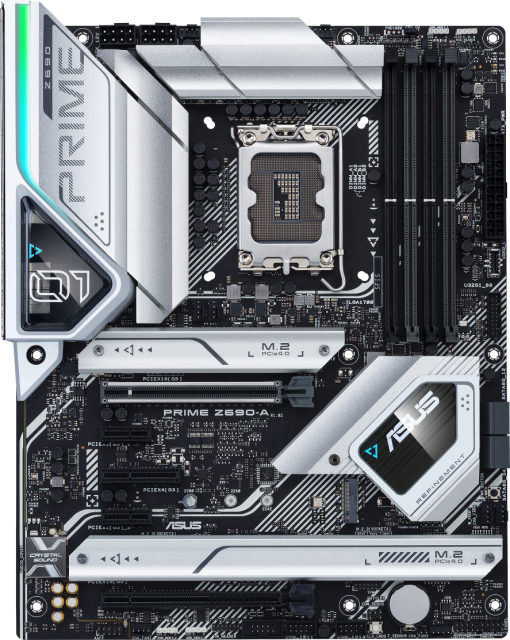 Дънна платка Asus PRIME Z690-A, Z690, LGA1700, DDR5, PCI-E 5.0, 4x SATA 6Gb/s, 4x M.2, 3x USB 3.2 Gen 2, DP, (HDMI), Aura Sync RGB, ATX
