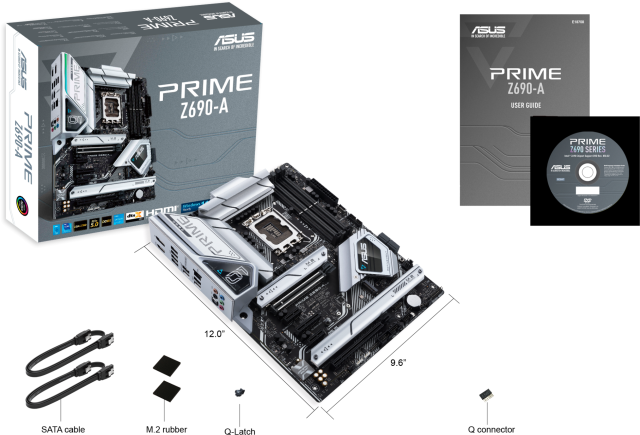 Дънна платка Asus PRIME Z690-A, Z690, LGA1700, DDR5, PCI-E 5.0, 4x SATA 6Gb/s, 4x M.2, 3x USB 3.2 Gen 2, DP, (HDMI), Aura Sync RGB, ATX