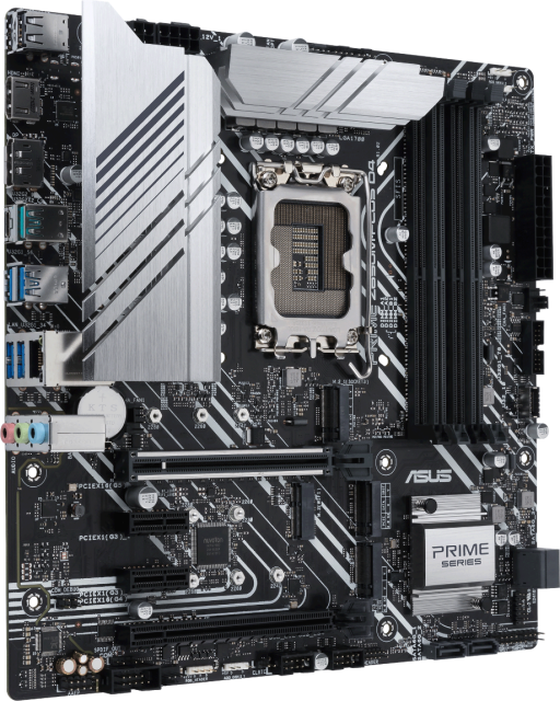 Дънна платка Asus PRIME Z690M-PLUS D4, Z690, LGA1700, DDR4, (DP,HDMI), PCI-E 5.0, 4x SATA 6Gb/s, 3x M.2, 1x USB 3.2 Gen 2, mATX