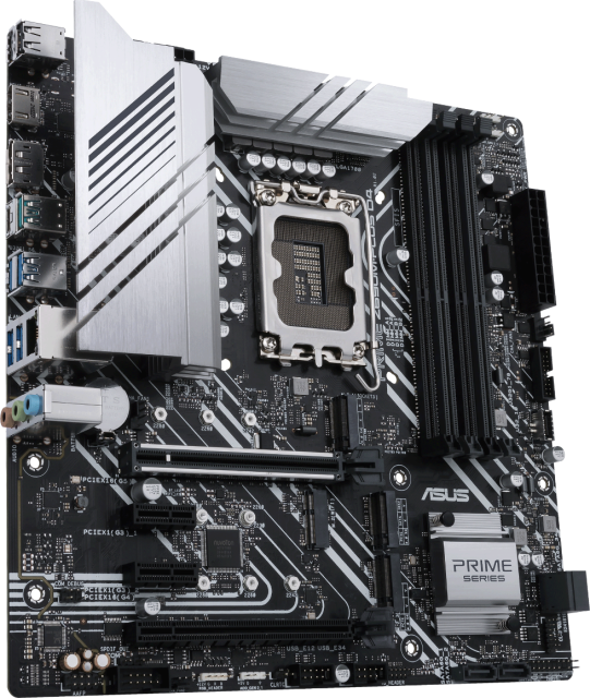 Дънна платка Asus PRIME Z690M-PLUS D4, Z690, LGA1700, DDR4, (DP,HDMI), PCI-E 5.0, 4x SATA 6Gb/s, 3x M.2, 1x USB 3.2 Gen 2, mATX