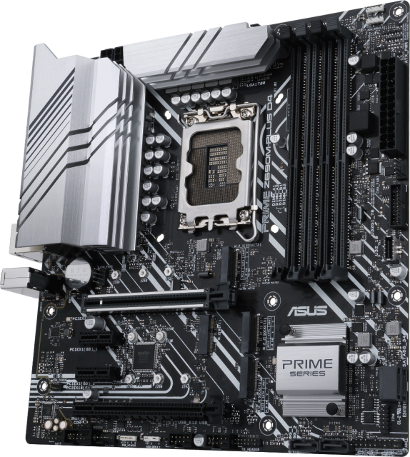 Дънна платка Asus PRIME Z690M-PLUS D4, Z690, LGA1700, DDR4, (DP,HDMI), PCI-E 5.0, 4x SATA 6Gb/s, 3x M.2, 1x USB 3.2 Gen 2, mATX