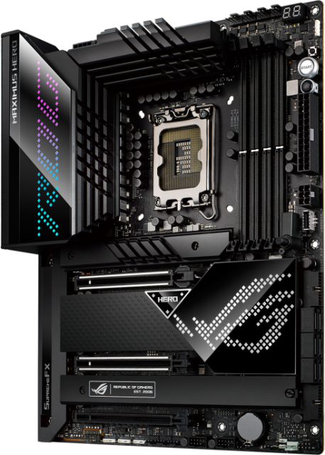 Дънна платка Asus ROG Maximus Z690 Hero, Z690, LGA1700, DDR5, PCI-E 5.0, 6x SATA 6Gb/s, 5x M.2, 6x USB 3.2 Gen 2,(HDMI), Wi-Fi 6E, ATX