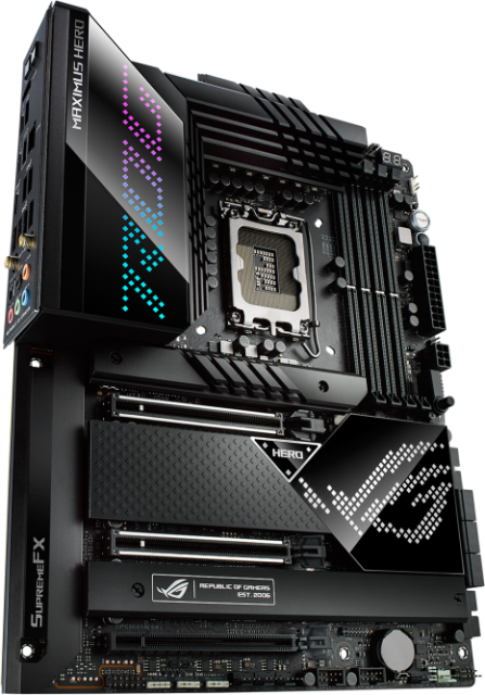 Дънна платка Asus ROG Maximus Z690 Hero, Z690, LGA1700, DDR5, PCI-E 5.0, 6x SATA 6Gb/s, 5x M.2, 6x USB 3.2 Gen 2,(HDMI), Wi-Fi 6E, ATX