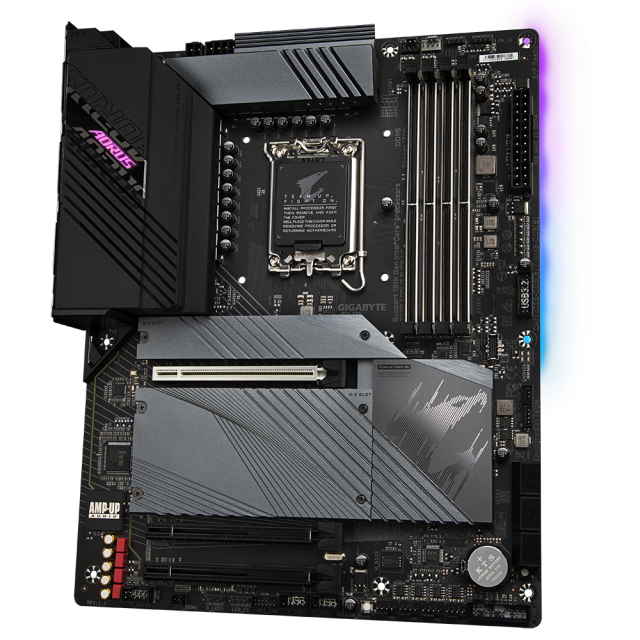 Дънна платка Gigabyte Z690 AORUS ELITE AX, Z690, LGA 1700, DDR5, (DP&HDMI)(CF), PCI-E 4.0, 6x SATA 6Gb/s, 4x M.2, 1x USB-C 3.2 Gen 2x2, Wi-Fi 6E, RGB Fusion, ATX