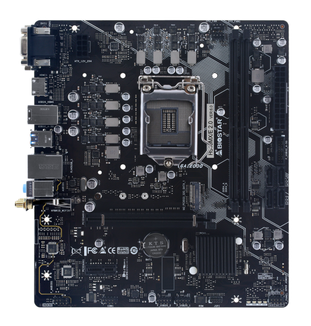 Дънна платка Biostar H510MX/E 2.0, H510, LGA1200, 2xDDR4, PCI-E 4.0, (HDMI&DVI&VGA), 4xSATA 6Gb/s, 1xM.2, 2xUSB 3.2 Gen1, mATX