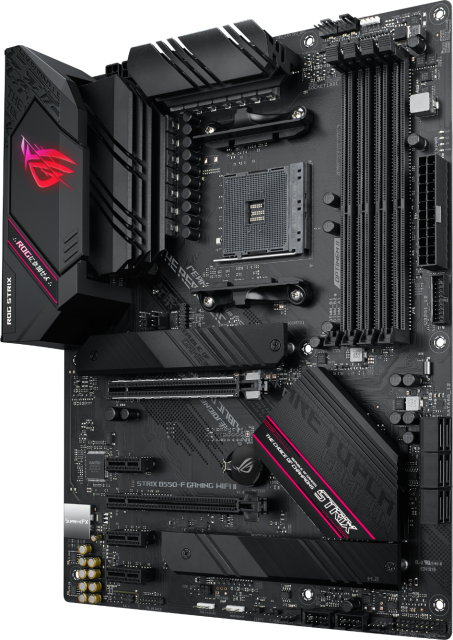 Дънна платка Asus ROG STRIX B550-F GAMING WIFI 6 II, B550, AM4, DDR4, PCI-E 4.0, (DP&HDMI), 6x SATA 6Gb/s, 2x M.2, USB 3.2 Gen 2, Aura Sync RGB, ATX