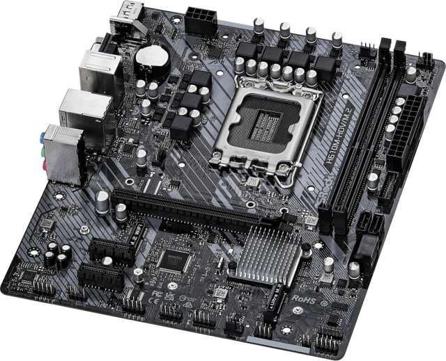 Дънна платка ASRock H610M-HDV/M.2, H610, LGA 1700, DDR4, (DP&HDMI&VGA),PCI-E 4.0,  4x SATA 6Gb/s, 1x M.2, 2x USB 3.2 Gen1, mATX