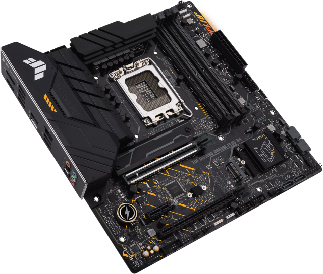 Дънна платка Asus TUF GAMING B660M-PLUS, B660, LGA1700, 4 x DDR4, PCI-E 4.0, (HDMI&DP), 4x SATA 6Gb/s, 2x M.2, 1x USB 3.2 Gen 2x2 port (1 x USB Type-C), Aura Sync RGB, microATX