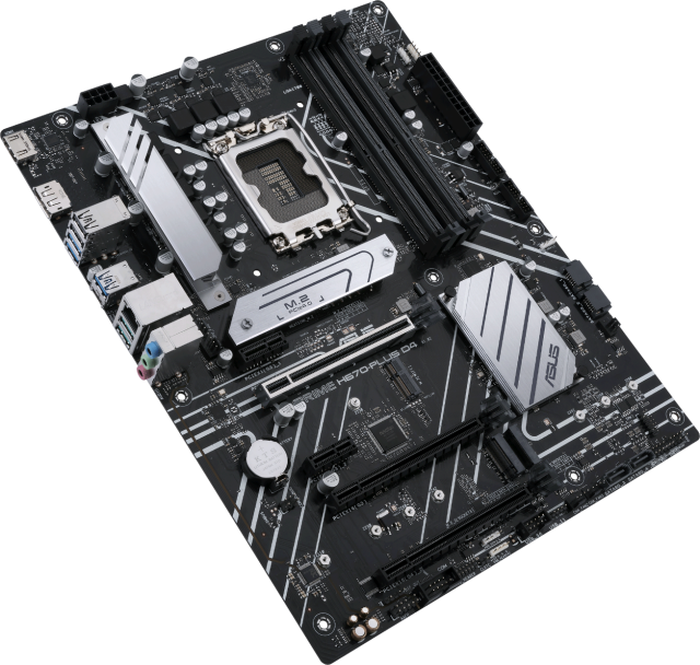 Дънна платка ASUS PRIME H670-PLUS D4, LGA1700, (DP&HDMI), PCI-E 4.0, 4 x SATA 6Gb/s, 4x DDR4, 3x M.2,1x USB 3.2 Gen 2 Type-C, Aura Sync RGB, ATX