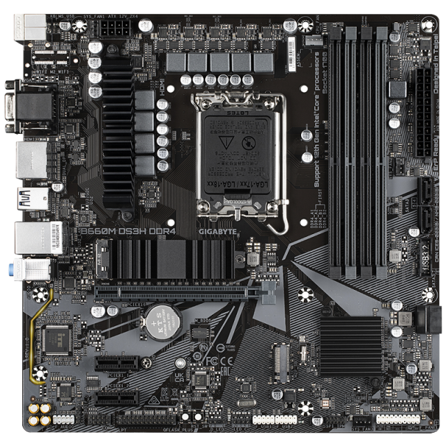 Дънна платка Gigabyte B660M DS3H DDR4, B660, LGA 1700, DDR4,(DP&HDMI&VGA), PCI-E 4.0, 4x SATA 6Gb/s, 2x M.2, 3x USB 3.2 Gen 1, mATX