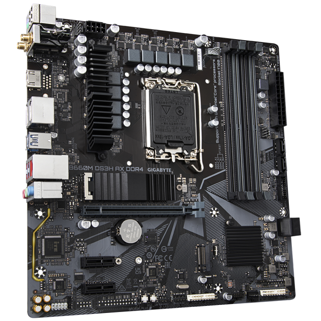 Дънна платка Gigabyte B660M DS3H AX WiFI 6, 4 x DDR4, B660, LGA 1700, DDR4, PCI-E 4.0, (DP&HDMI), 4x SATA 6Gb/s, 2x M.2, 1x USB Type-C, mATX