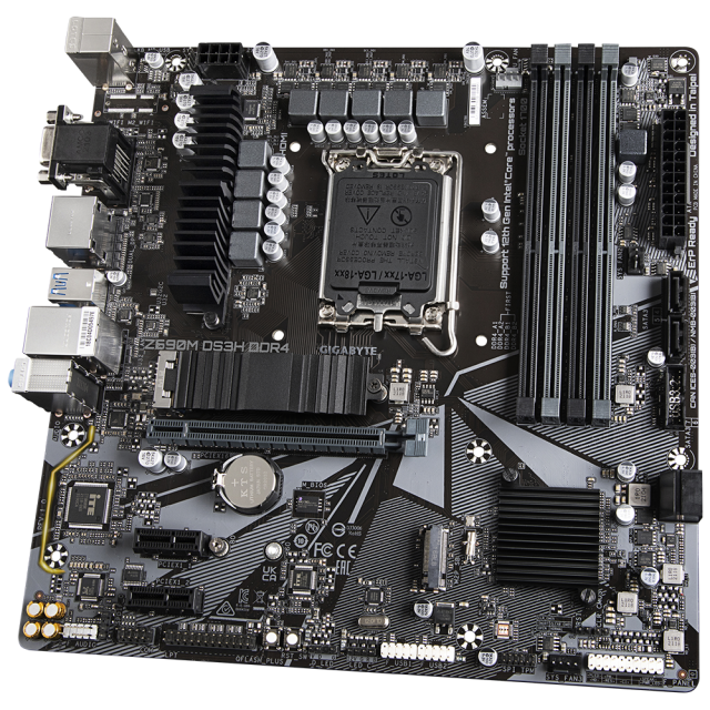 Дънна платка Gigabyte Z690M DS3H, Z690, LGA 1700, DDR4, PCI-E 4.0, (DP&HDMI&VGA), 4x SATA 6Gb/s, 2x M.2, 1x USB Type-C, RGB Fusion, mATX