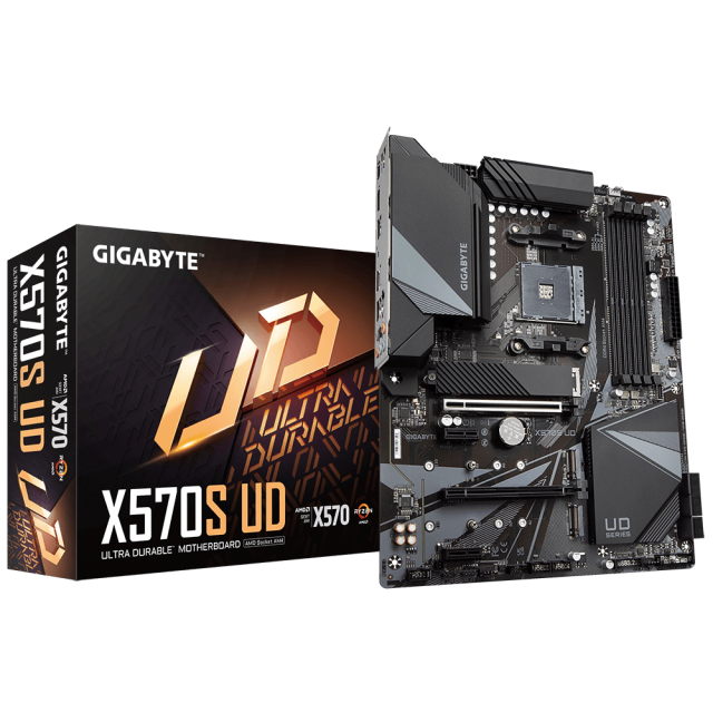 Дънна платка Gigabyte X570S UD, X570S, AM4, 4 x DDR4, PCI-E 4.0, (HDMI), 6x SATA 6Gb/s, 3x M.2, 4x USB 3.2 Gen 1, ATX
