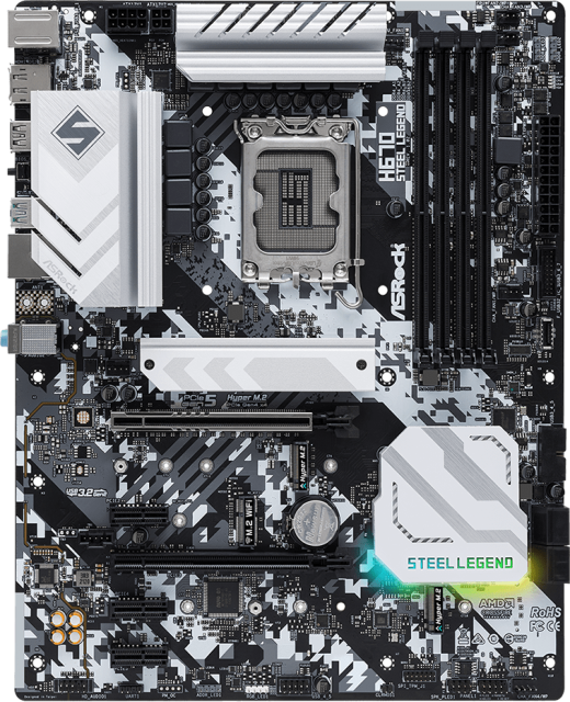 Дънна платка ASRock H670 Steel Legend, H670, LGA 1700. DDR4, (DP&HDMI)(CF), 4x SATA 6Gb/s, PCI-E 5.0, 3x M.2, 1x USB 3.2 Gen2, ATX
