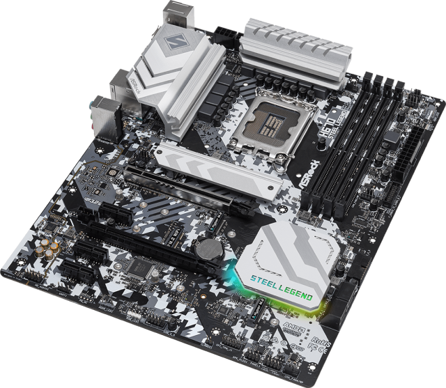 Дънна платка ASRock H670 Steel Legend, H670, LGA 1700. DDR4, (DP&HDMI)(CF), 4x SATA 6Gb/s, PCI-E 5.0, 3x M.2, 1x USB 3.2 Gen2, ATX