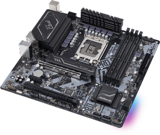 Дънна платка ASRock B660M Pro RS, LGA1700, DDR4, (DP&HDMI), PCI-E 5.0, 4x SATA 6Gb/s, 2x M.2, 4x USB 3.2 Gen1, mATX