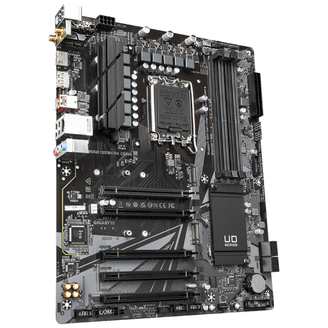 Дънна платка Gigabyte B660M DS3H AX WiFI 6, DDR4, B660, LGA 1700, DDR4, (DP&HDMI), PCI-E 4.0, 4x SATA 6Gb/s, 2x M.2, 1x USB Type-C, mATX