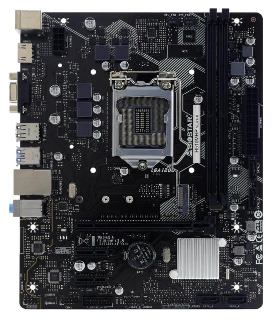 Дънна платка Biostar H510MHP, H510, LGA1200, DDR4, (HDMI&VGA), PCIe 4.0, 4x SATA 6Gb/s, 1x M.2, 2x USB 3.2 Gen1, mATX