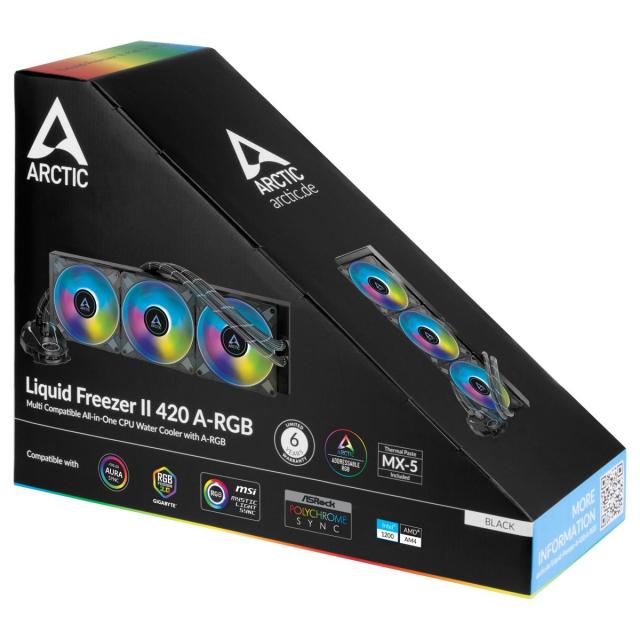 Охладител за процесор Arctic Freezer II A-RGB (420mm), водно охлаждане, ACFRE00109A AMD/Intel