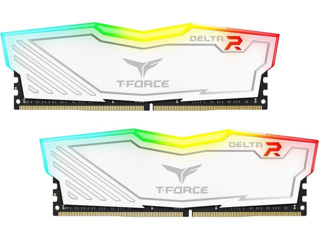 Памет Team Group T-Force Delta RGB White 16GB (2x8GB)  DDR4 3200MHz CL16-18-18-38 1.35V