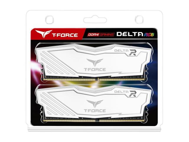 Памет Team Group T-Force Delta RGB White 16GB (2x8GB)  DDR4 3200MHz CL16-18-18-38 1.35V