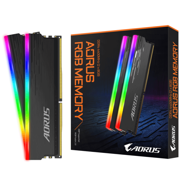 Памет Gigabyte AORUS RGB 16GB DDR4 (2x8GB), 4400MHz, CL19-26-26-46, 1.35v