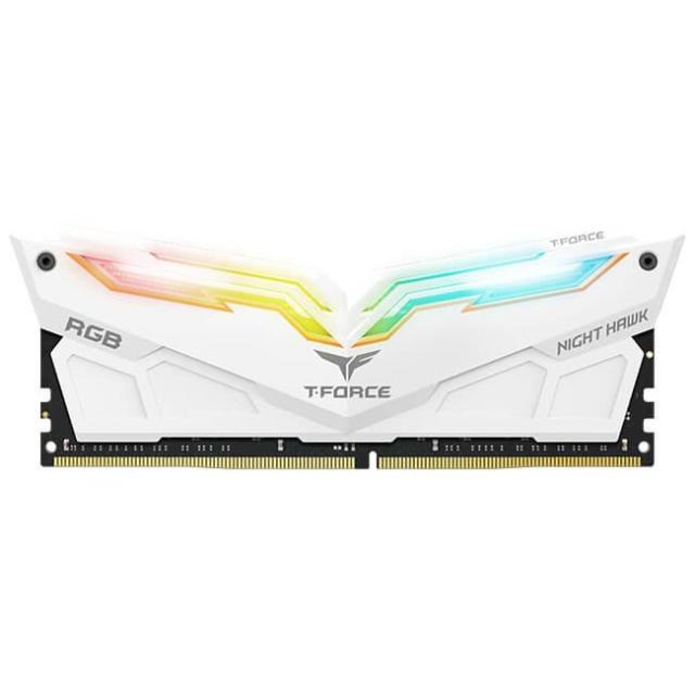 Памет Team Group T-Force Night Hawk White RGB DDR4 16GB (2x8GB) 3200MHz CL18 TF15D416G3200HC16CDC01, Бяла