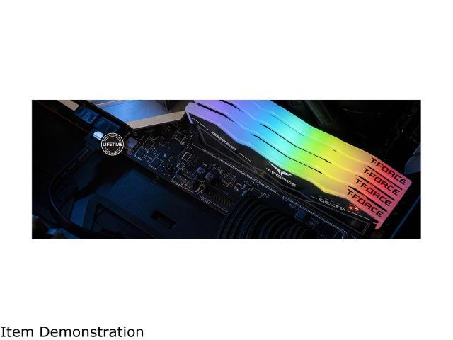 Памет Team T-Force Delta, RGB, 32GB (2 x 16GB), 288-Pin, DDR5 SDRAM, 6200 (PC5 49600), CL38, 1.25V